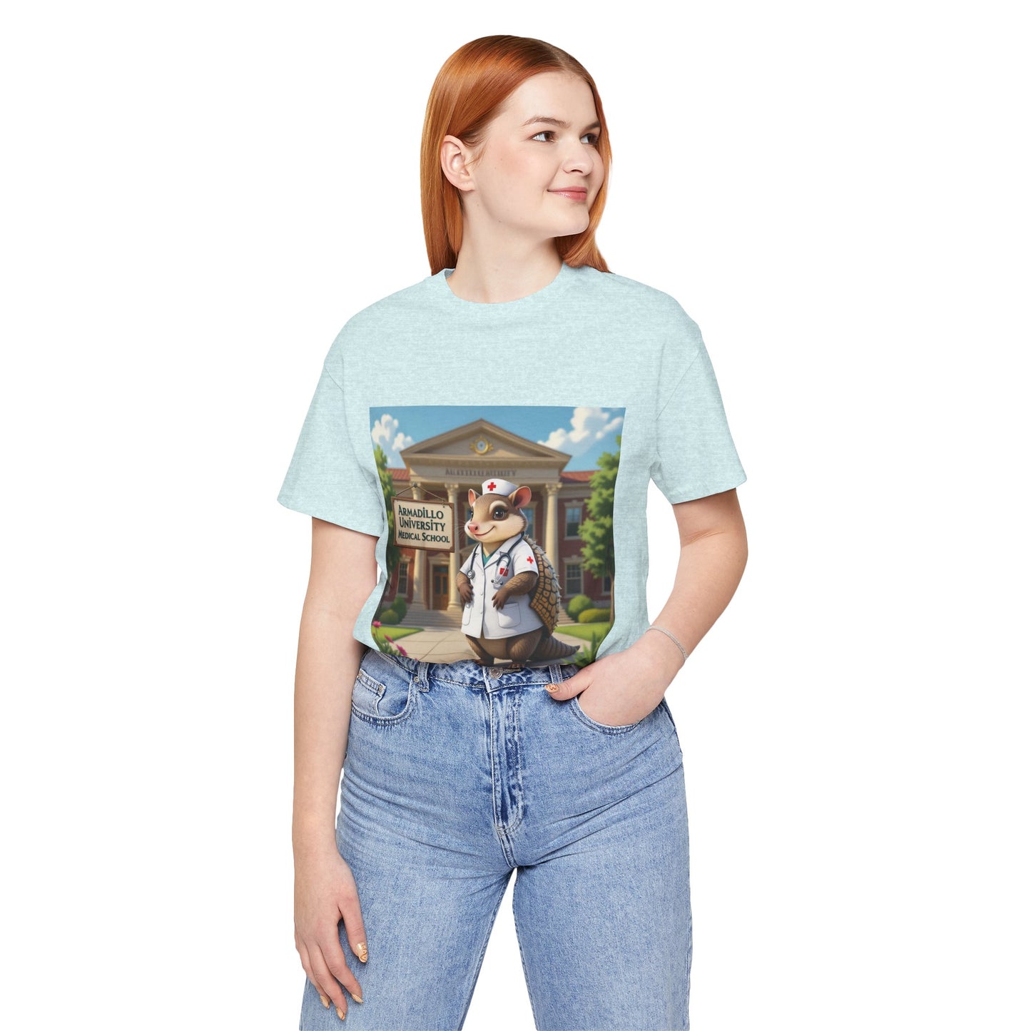 Medical School Armadillo Mascot T-Shirt – "Armadillo University Medical School" Cute Nurse Doctor Tee