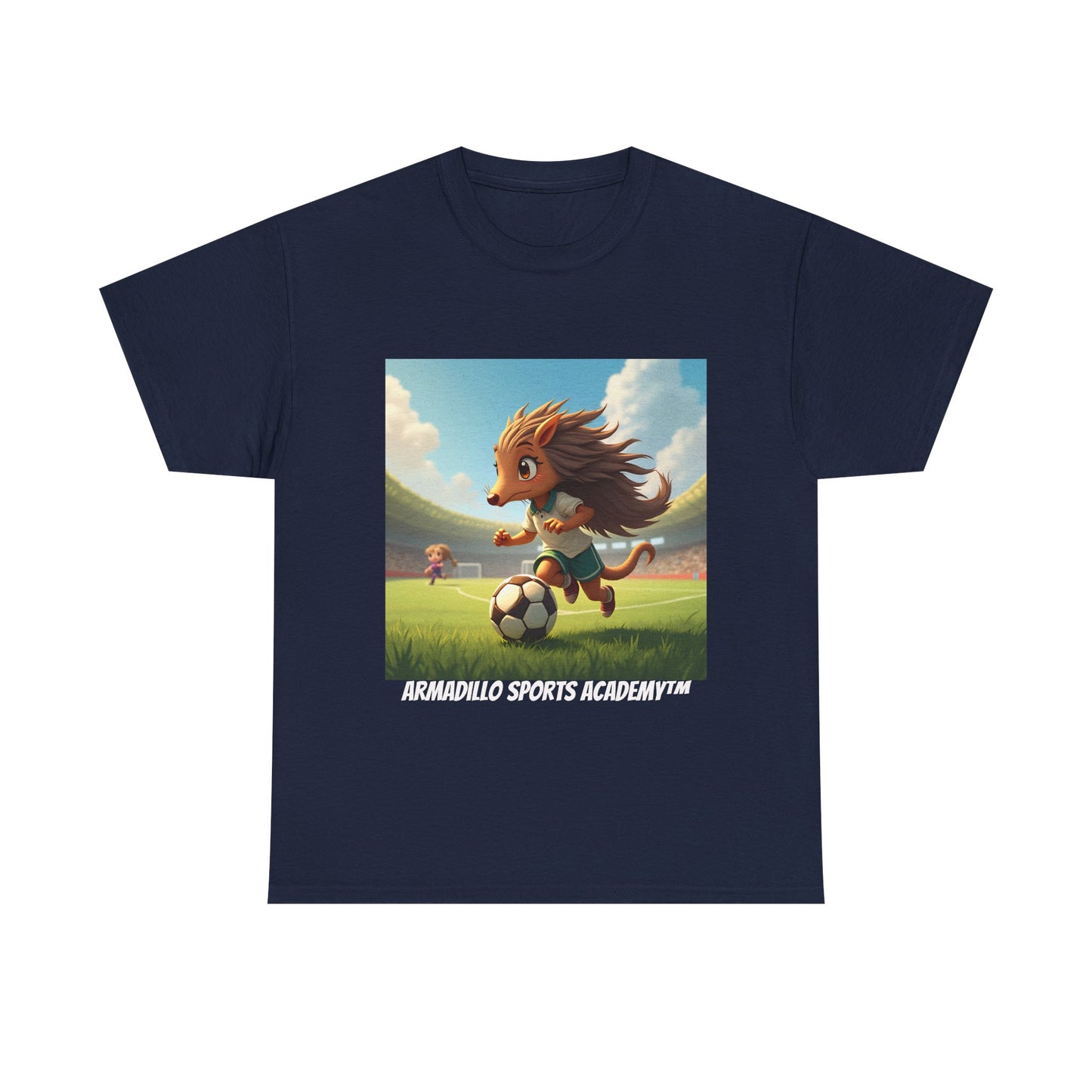 Kids Soccer Armadillo T-Shirt | Cute Playing Soccer Graphic Tee