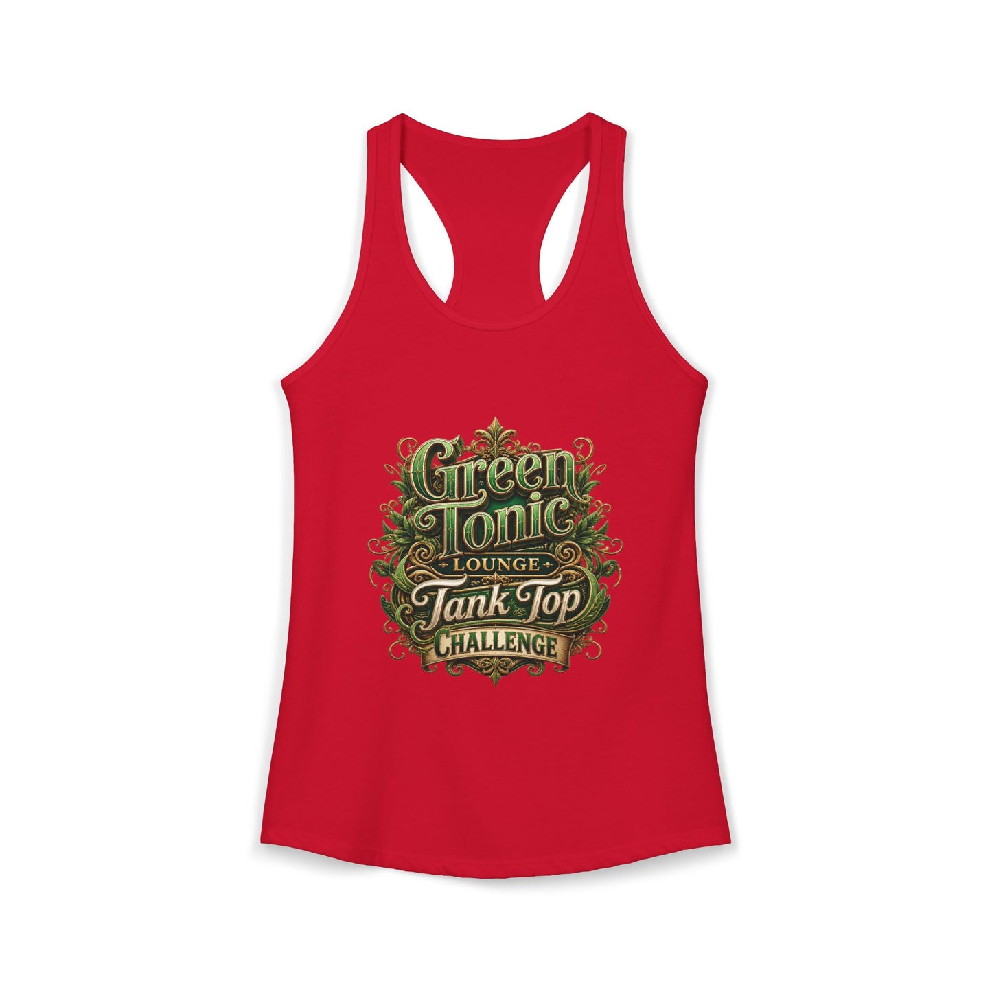 Women's Ideal Racerback Tank | 1 Sided | Green Tonic Lounge | Tank Top Challenge
