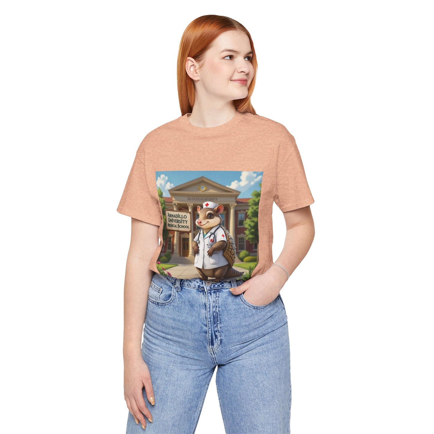 Medical School Armadillo Mascot T-Shirt – "Armadillo University Medical School" Cute Nurse Doctor Tee