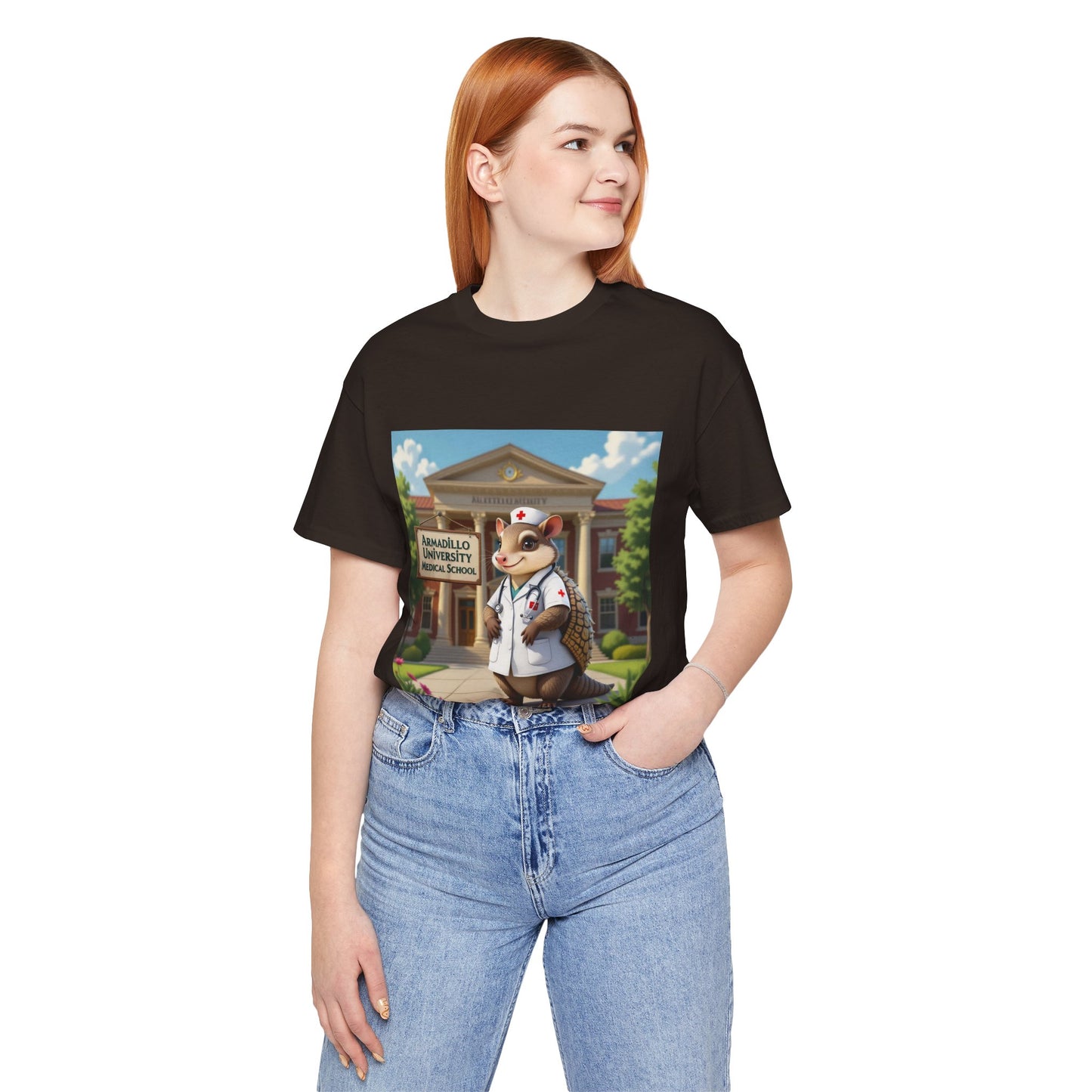 Medical School Armadillo Mascot T-Shirt – "Armadillo University Medical School" Cute Nurse Doctor Tee