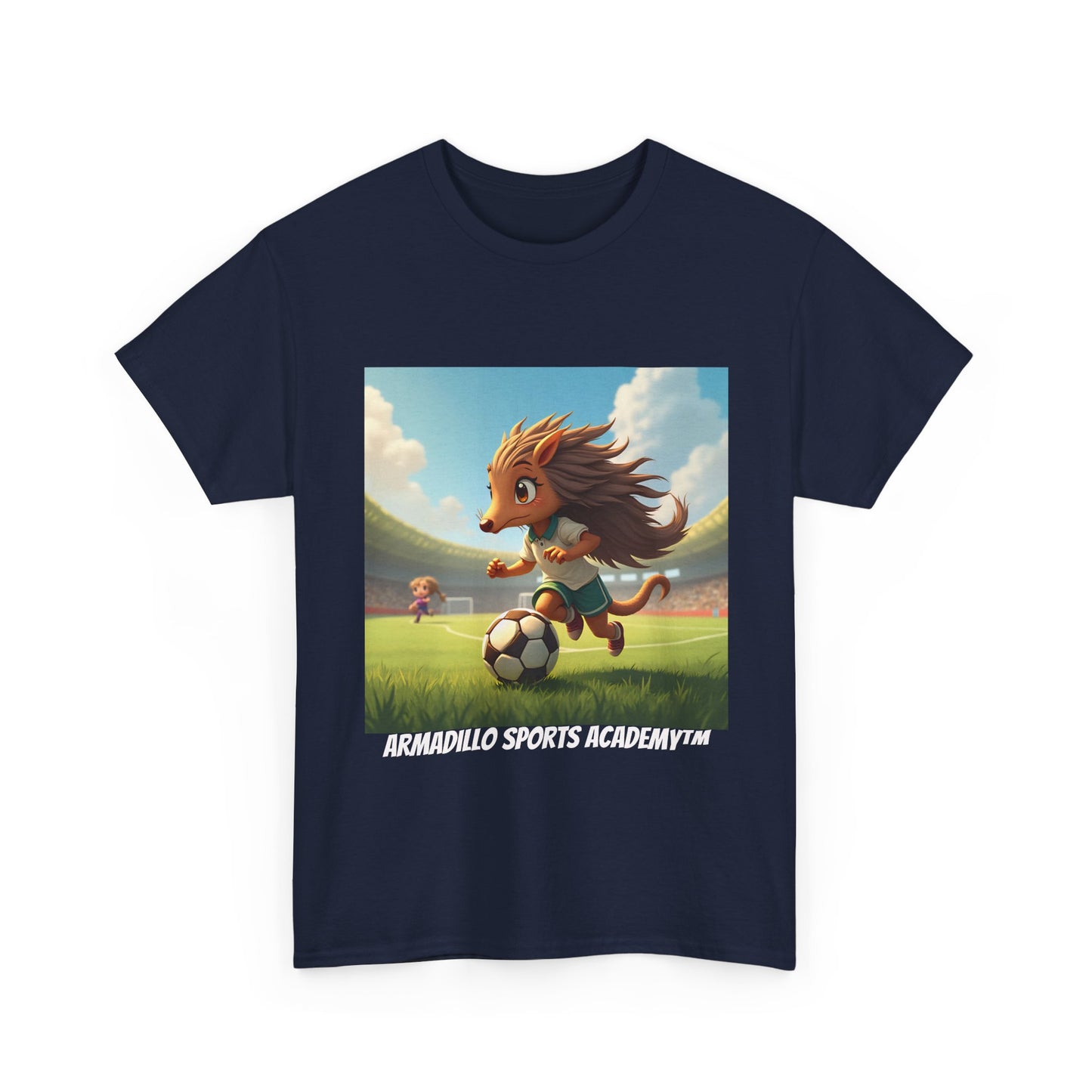 Kids Soccer Armadillo T-Shirt | Cute Playing Soccer Graphic Tee
