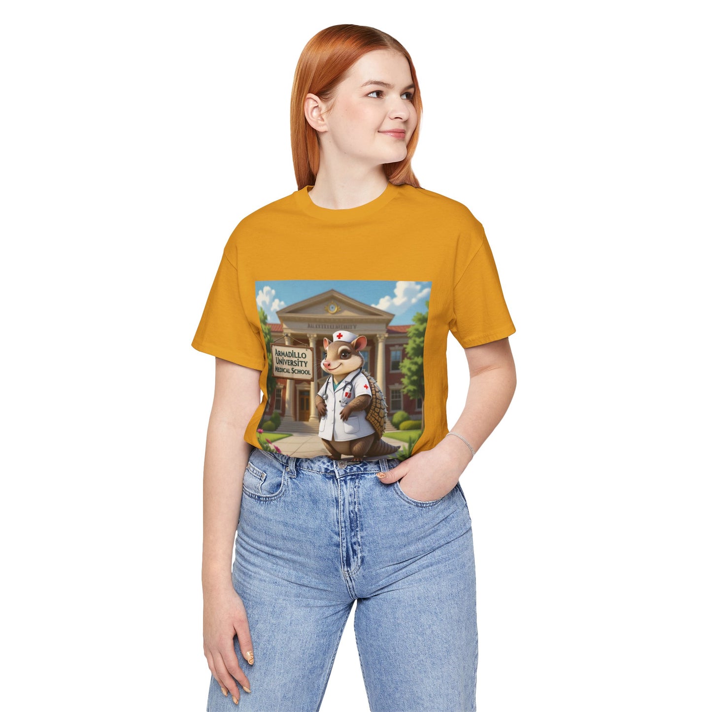 Medical School Armadillo Mascot T-Shirt – "Armadillo University Medical School" Cute Nurse Doctor Tee