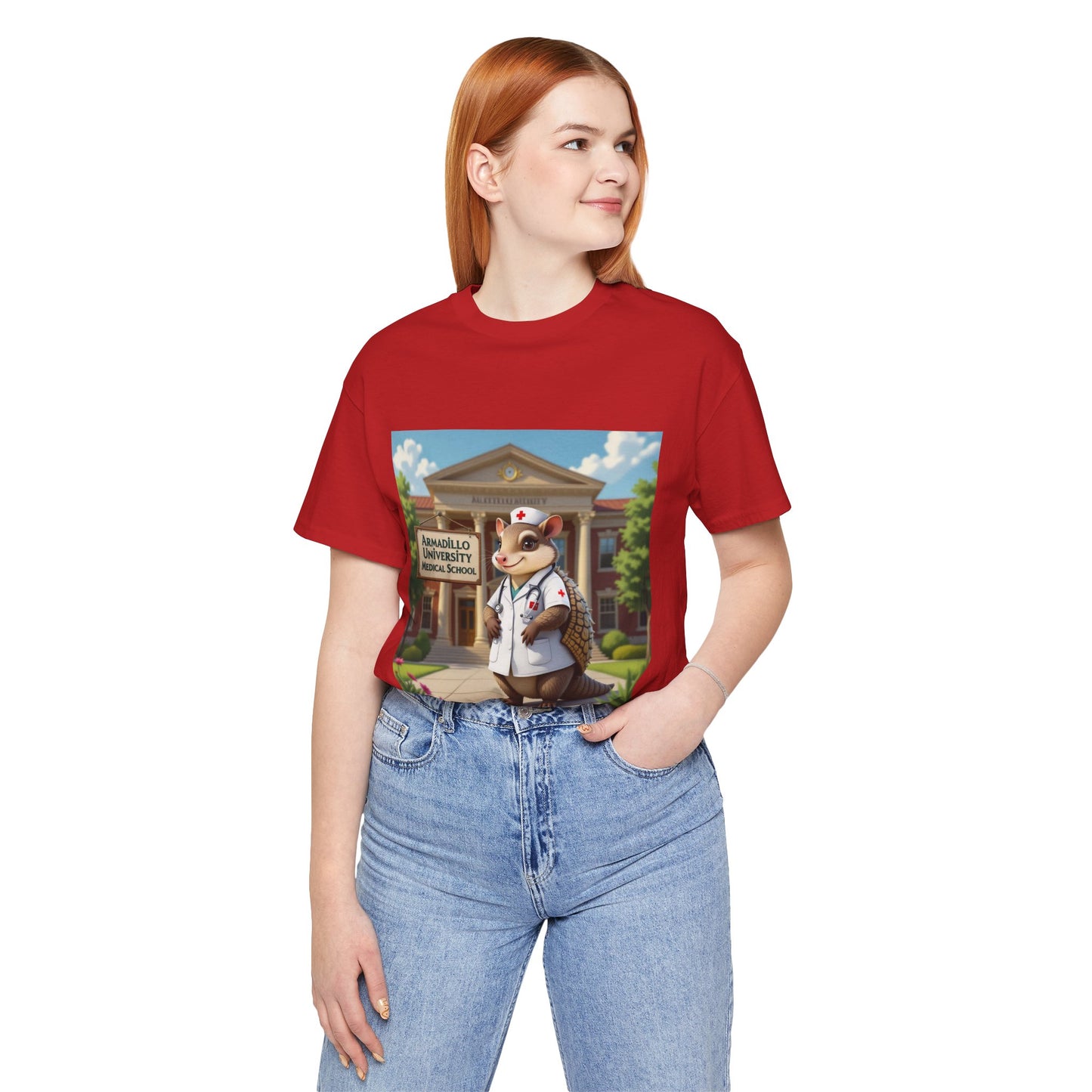 Medical School Armadillo Mascot T-Shirt – "Armadillo University Medical School" Cute Nurse Doctor Tee