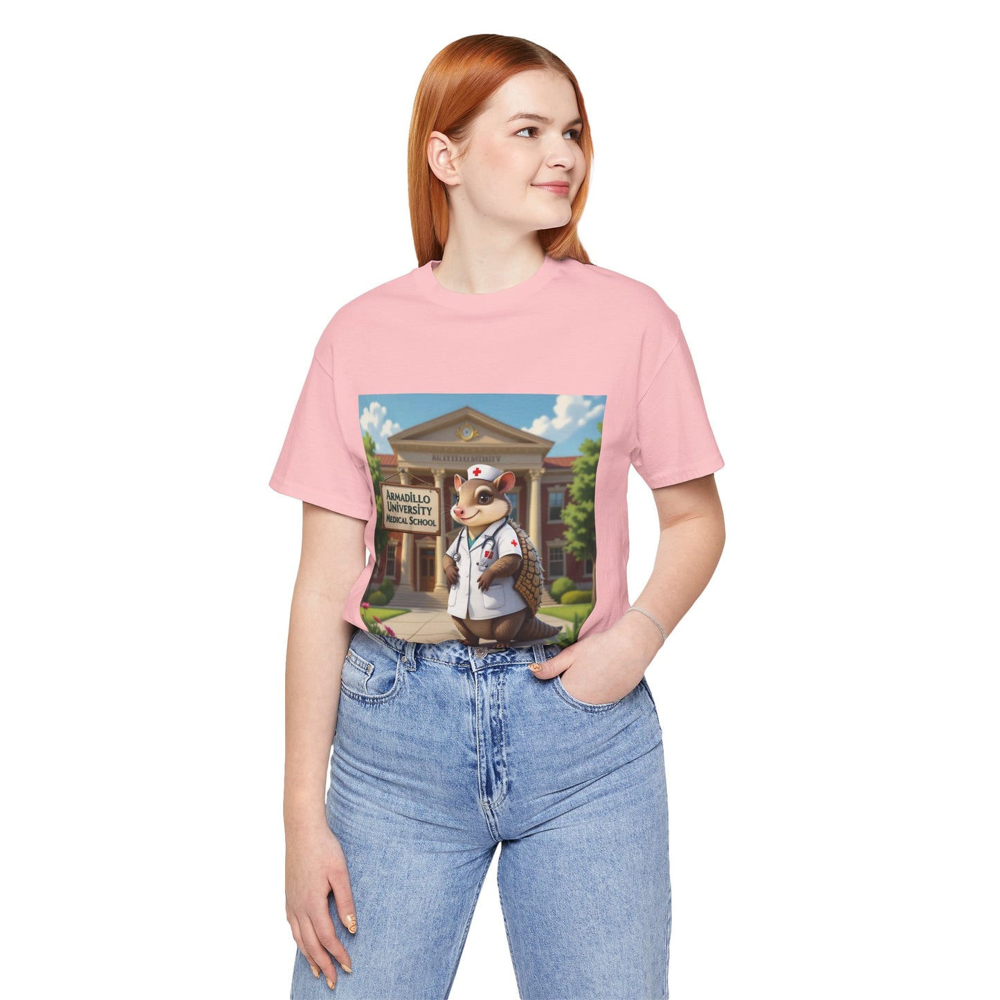 Medical School Armadillo Mascot T-Shirt – "Armadillo University Medical School" Cute Nurse Doctor Tee