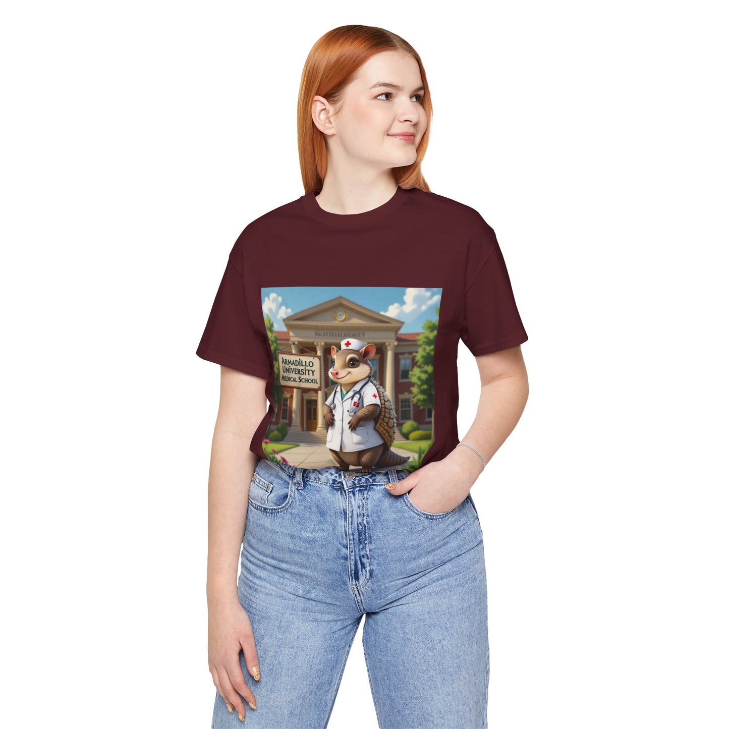 Medical School Armadillo Mascot T-Shirt – "Armadillo University Medical School" Cute Nurse Doctor Tee