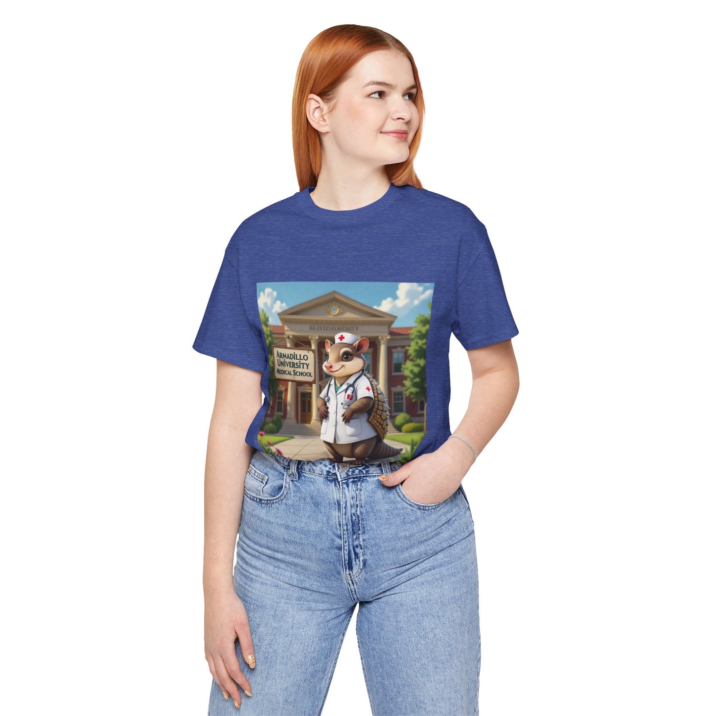 Medical School Armadillo Mascot T-Shirt – "Armadillo University Medical School" Cute Nurse Doctor Tee