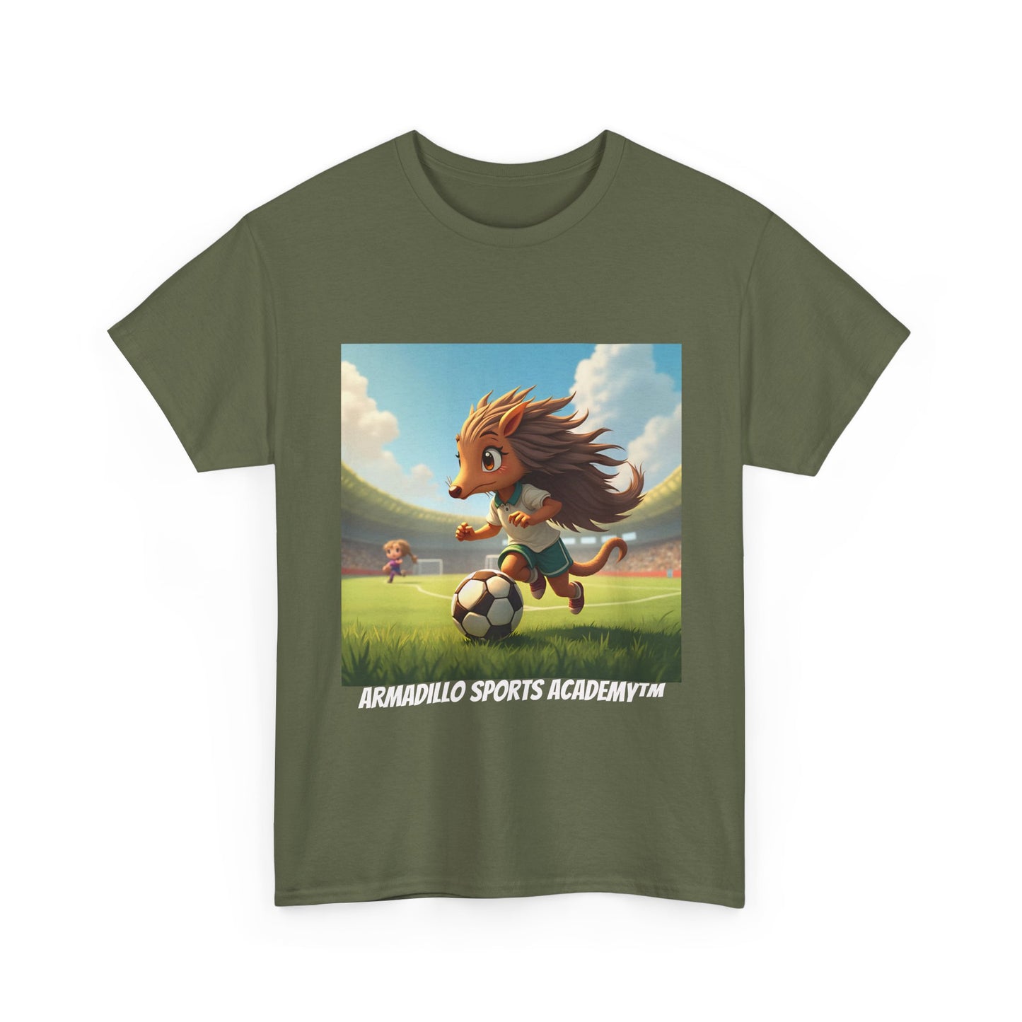 Kids Soccer Armadillo T-Shirt | Cute Playing Soccer Graphic Tee