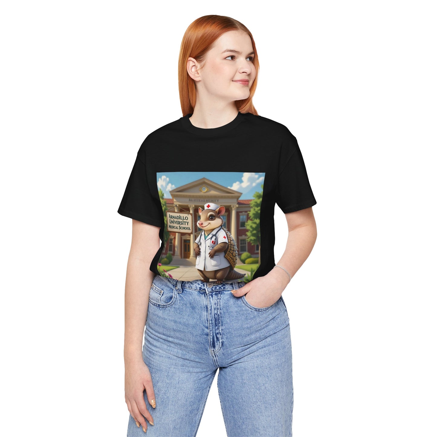 Medical School Armadillo Mascot T-Shirt – "Armadillo University Medical School" Cute Nurse Doctor Tee