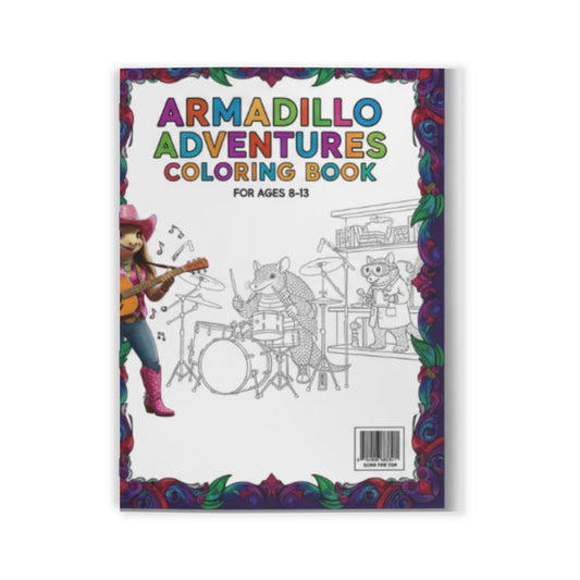 Armadillo Adventures Coloring Book for Kids Ages 8-13 | 24 Fun Pages