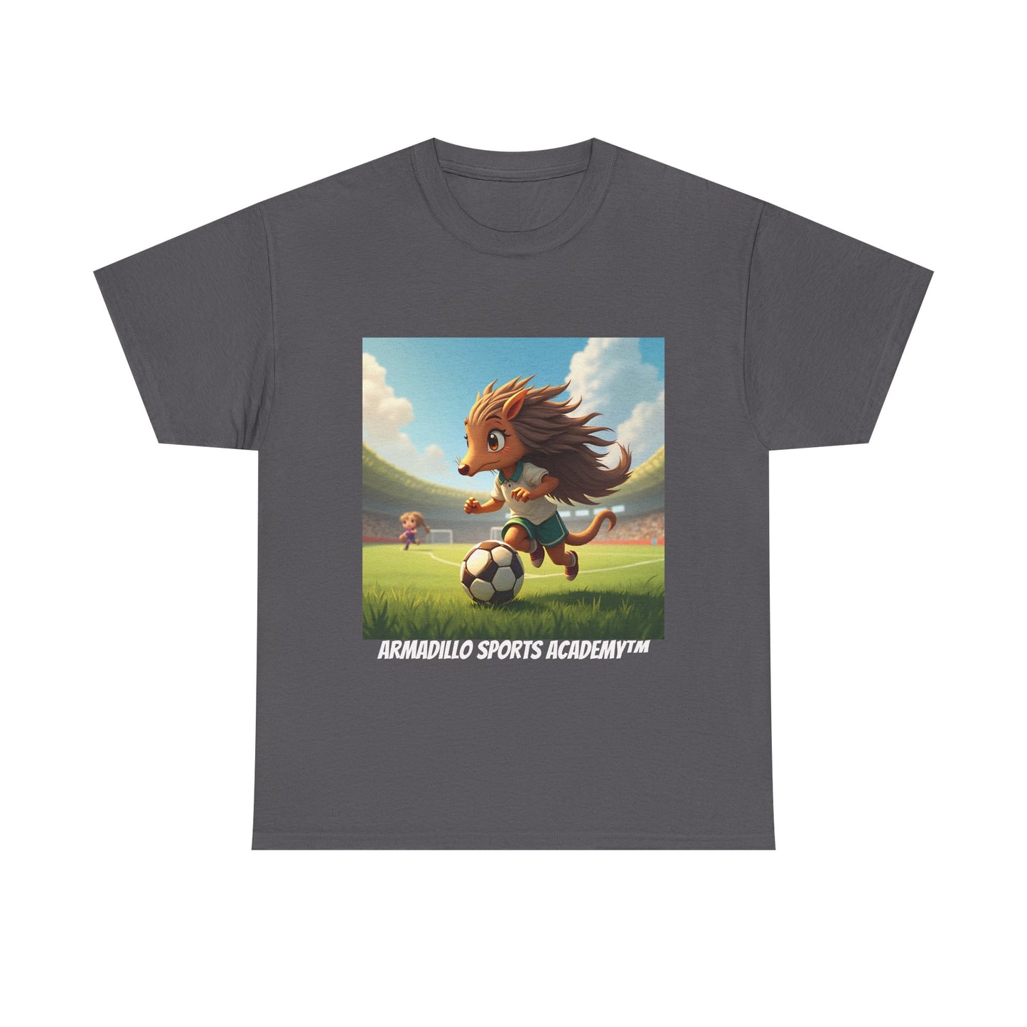 Kids Soccer Armadillo T-Shirt | Cute Playing Soccer Graphic Tee