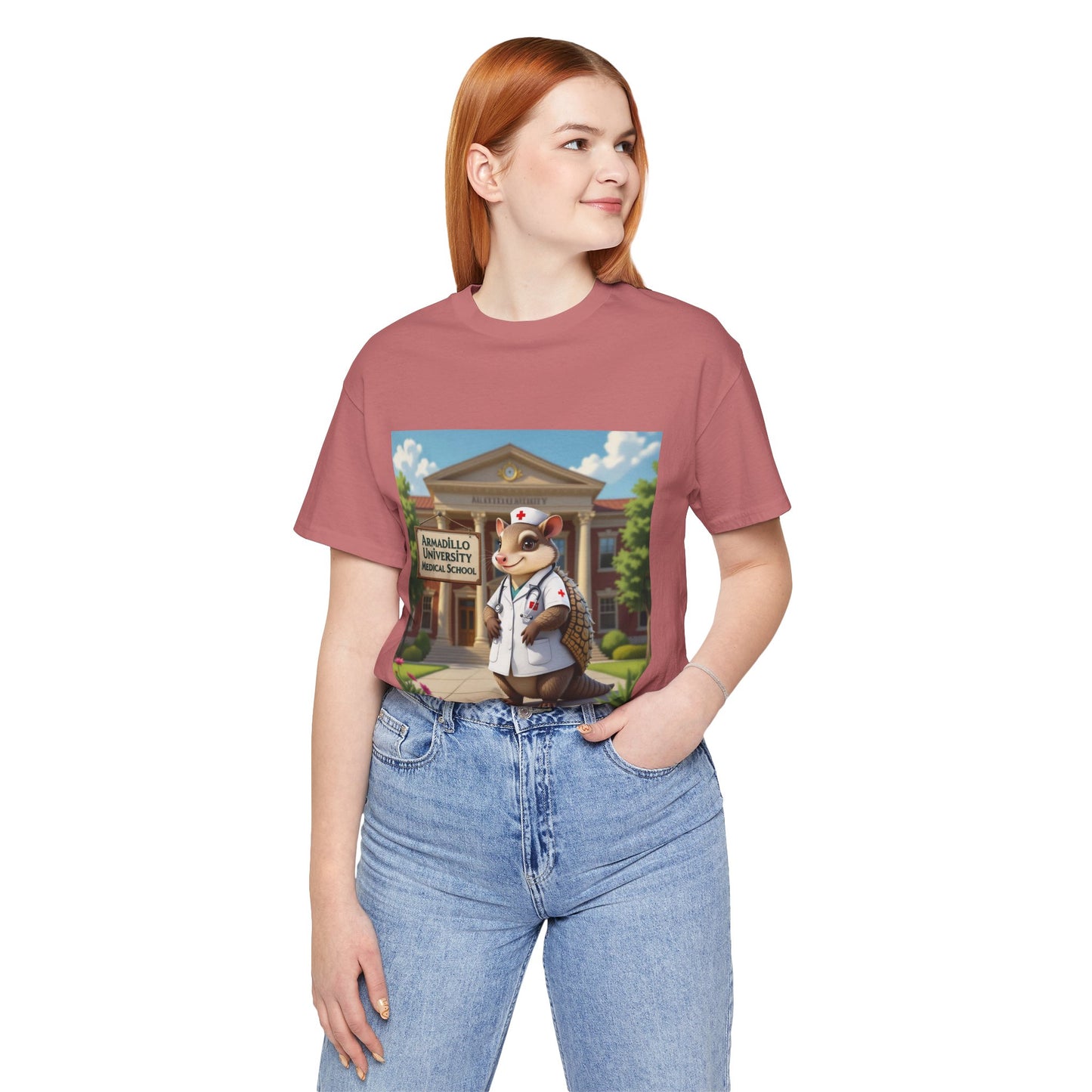 Medical School Armadillo Mascot T-Shirt – "Armadillo University Medical School" Cute Nurse Doctor Tee