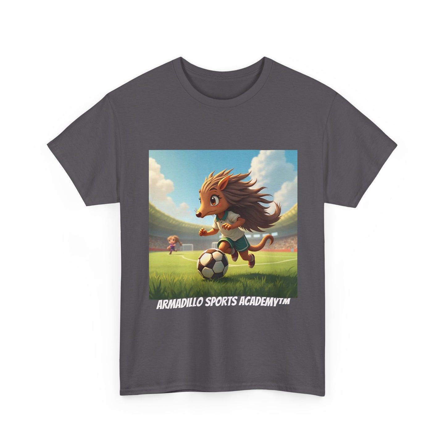 Kids Soccer Armadillo T-Shirt | Cute Playing Soccer Graphic Tee