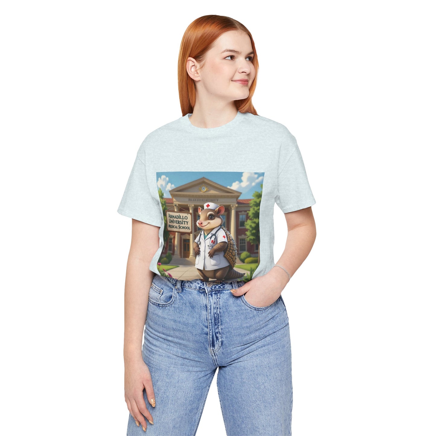 Medical School Armadillo Mascot T-Shirt – "Armadillo University Medical School" Cute Nurse Doctor Tee