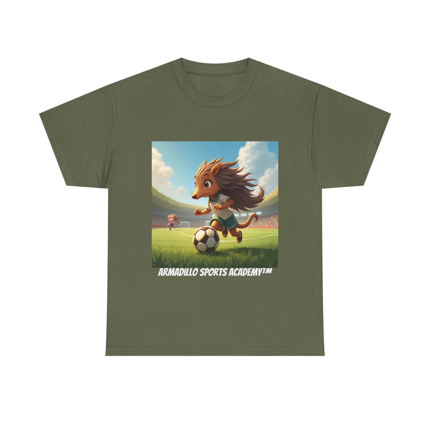 Kids Soccer Armadillo T-Shirt | Cute Playing Soccer Graphic Tee