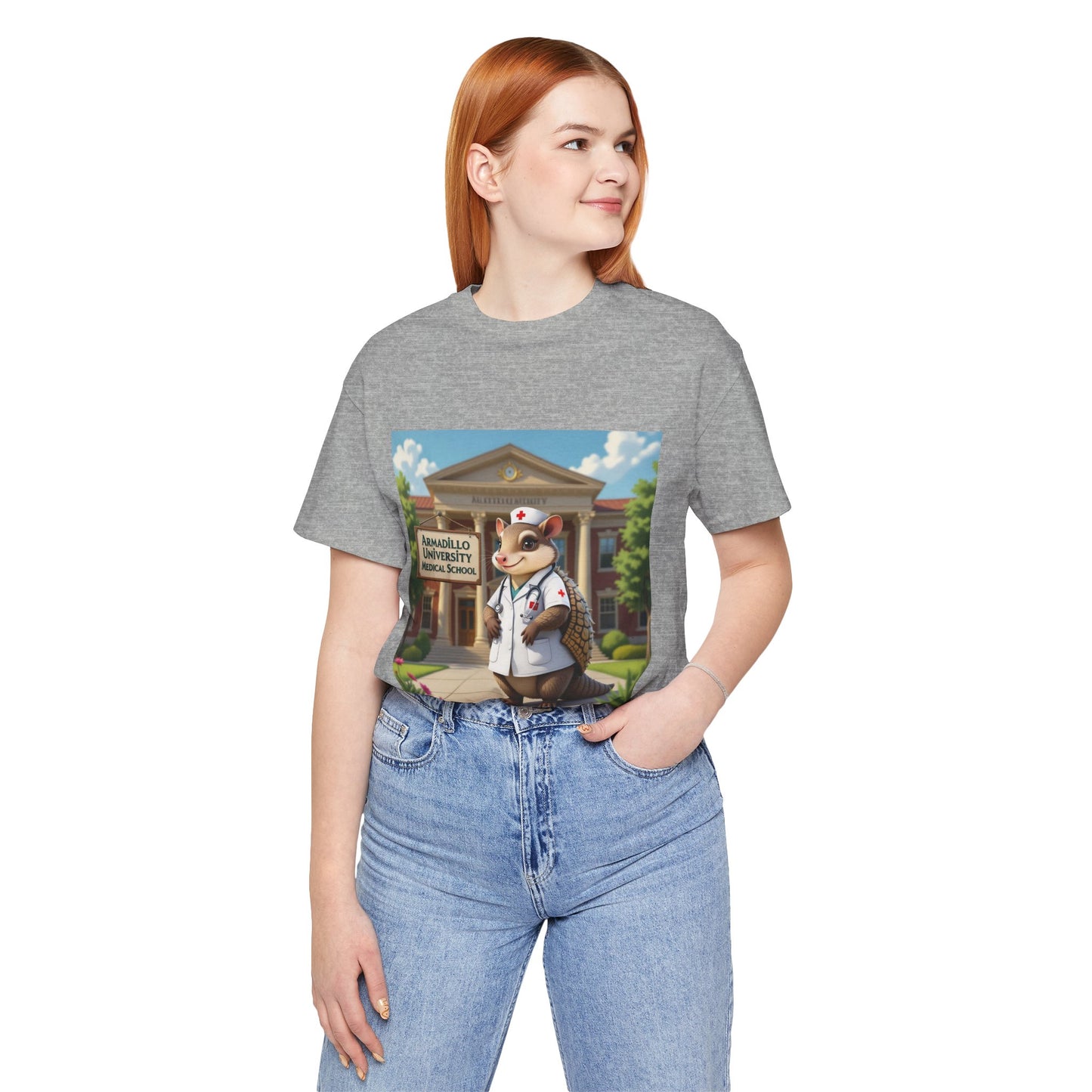 Medical School Armadillo Mascot T-Shirt – "Armadillo University Medical School" Cute Nurse Doctor Tee
