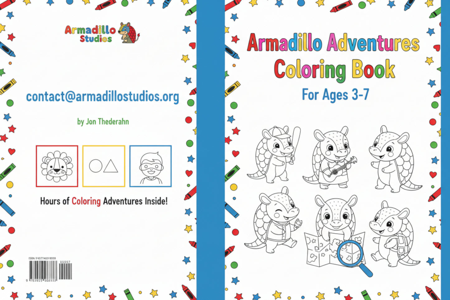 Armadillo Studios - Coloring Book for Kids Ages 3-7