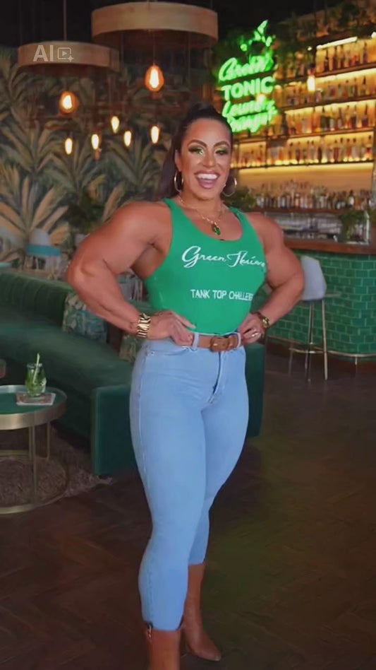 Women's Ideal Racerback Tank | 2 Sided | Green Tonic Lounge | Tank Top Challenge
